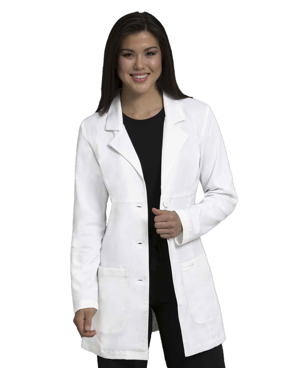 white warehouse coat
