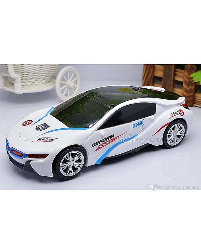 Interactive Transforming Robot Car with Lights & Sounds - Educational Play Vehicle for Kids 20 cm