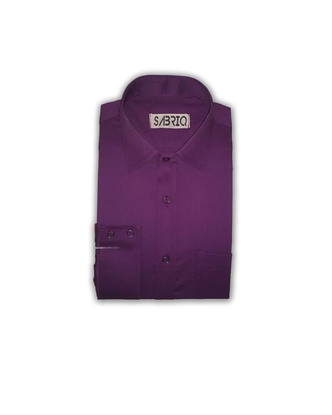 Purple Men'S Cotton Striped Formal Shirts