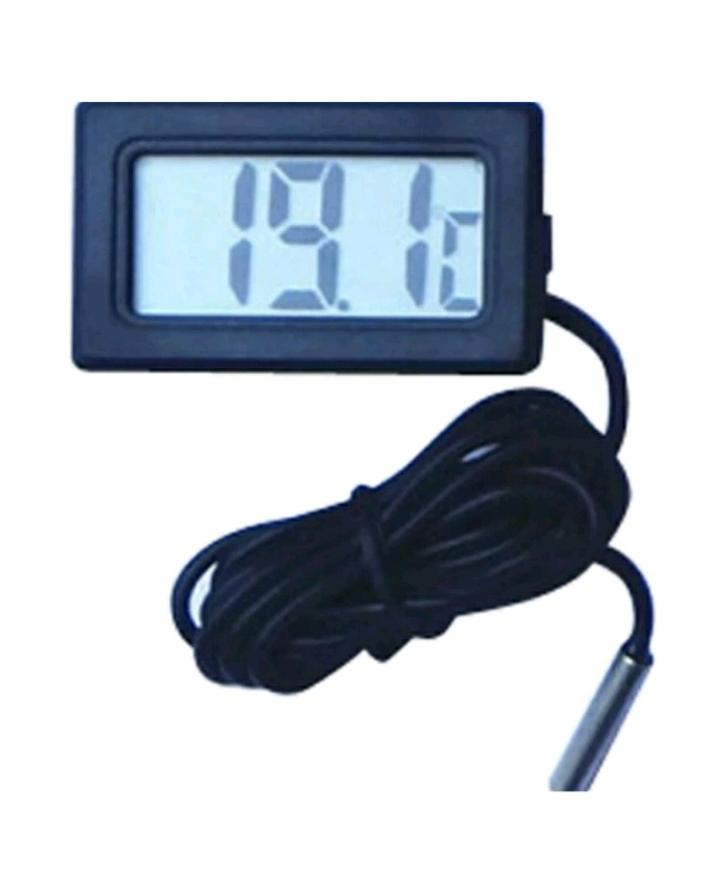 Thermometer Mini LCD Display Digital Temperature Meter With sensor 1m adapter  Black