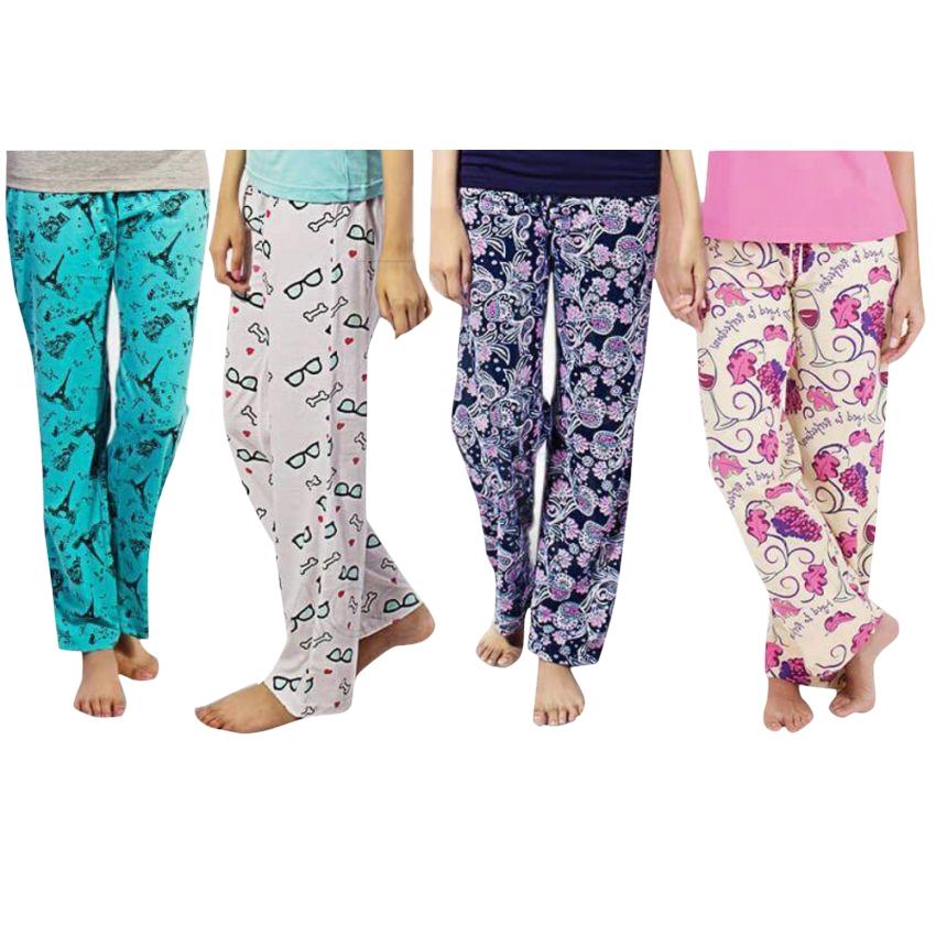 Pack Of 4 Casual Printed Ladies Trouser 