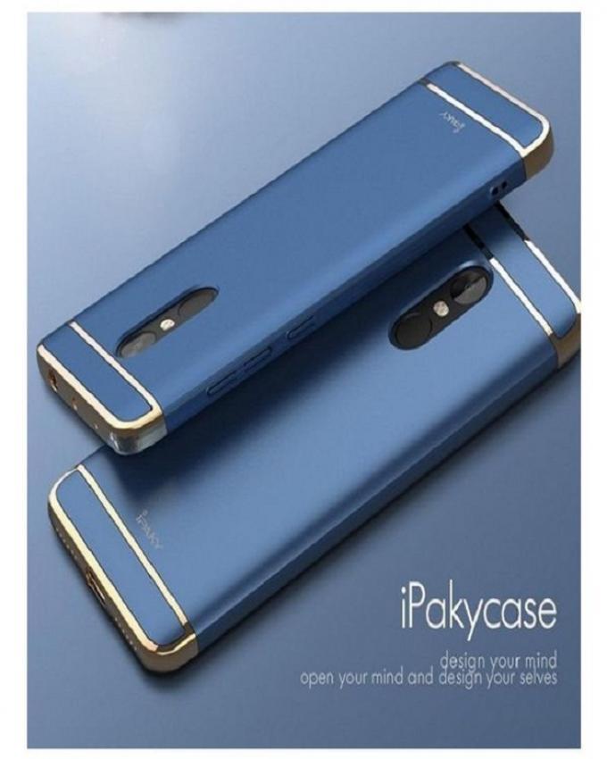 Ipaky Ultra Thin Plating Plastic Hard Case For Xiaomi (c6) Redmi Note 4 - Blue And Gold