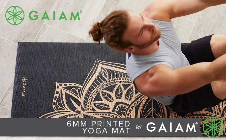 Gaiam Yoga Mat - Premium 6mm Print Reversible Extra Thick Non Slip Exercise  & Fitness Mat for All Types of Yoga, Pilates & Floor Workouts (68 x 24 x