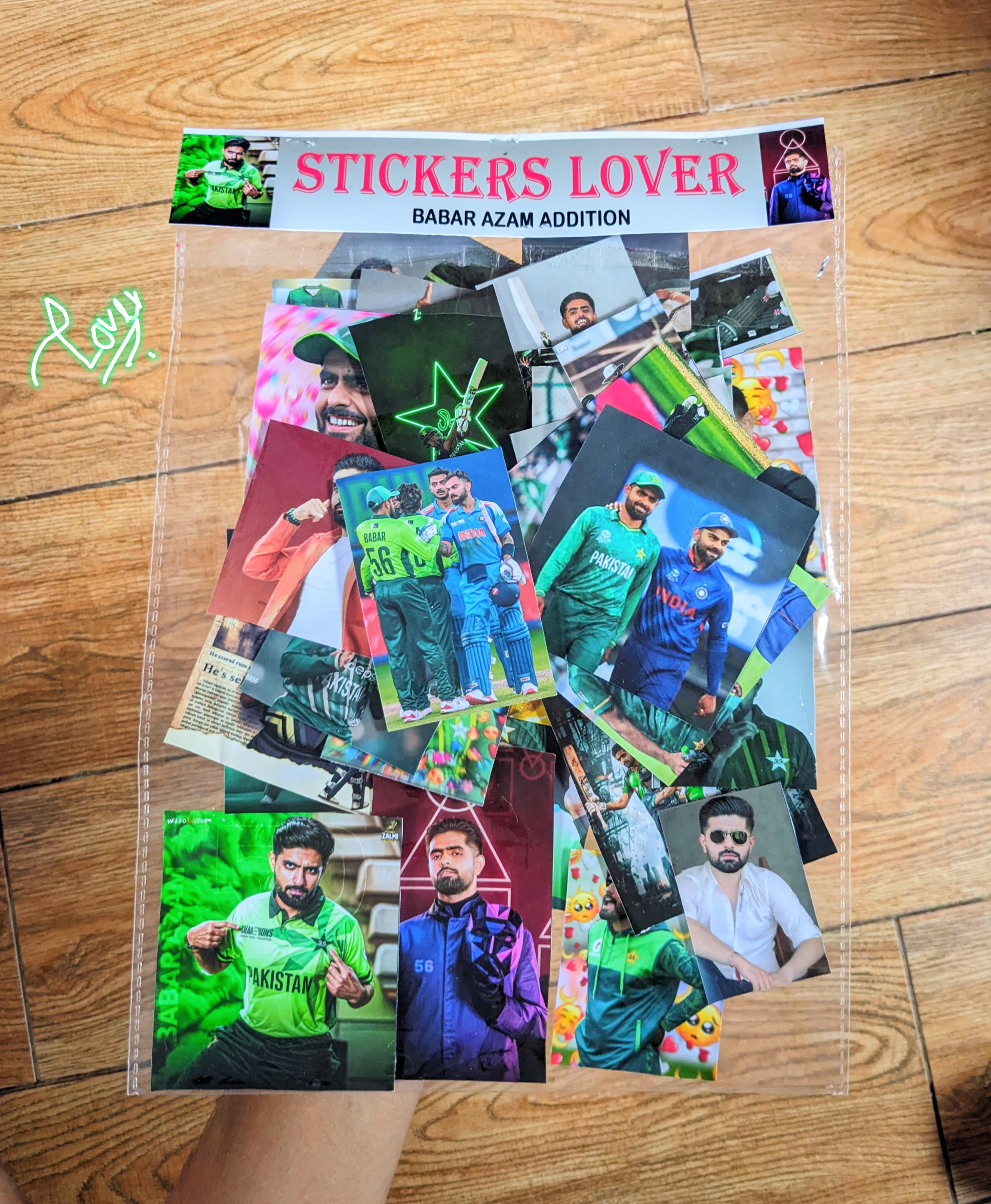 Babar Azam Sticker (10/20/30/40 Pack) Premium Glossy Babar Azam Stickers In Very Reasonable Price