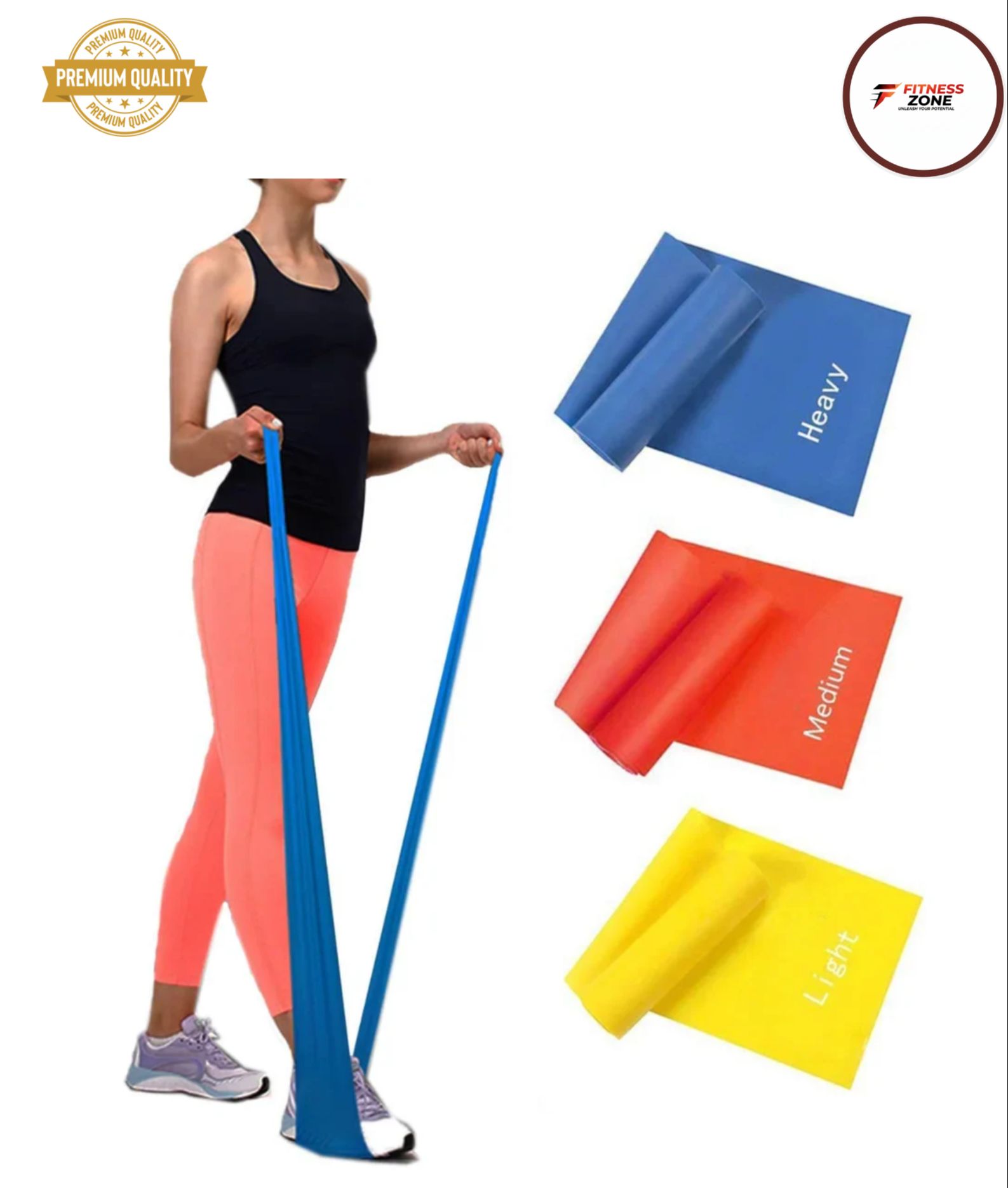 Resistance Loop Bands Set of 3 – Light, Medium & Heavy Mini Exercise Bands for Men & Women | Glute, Leg & Arm Workout, Warm-Up, Yoga & Stretching | Home Gym | Colour-Coded