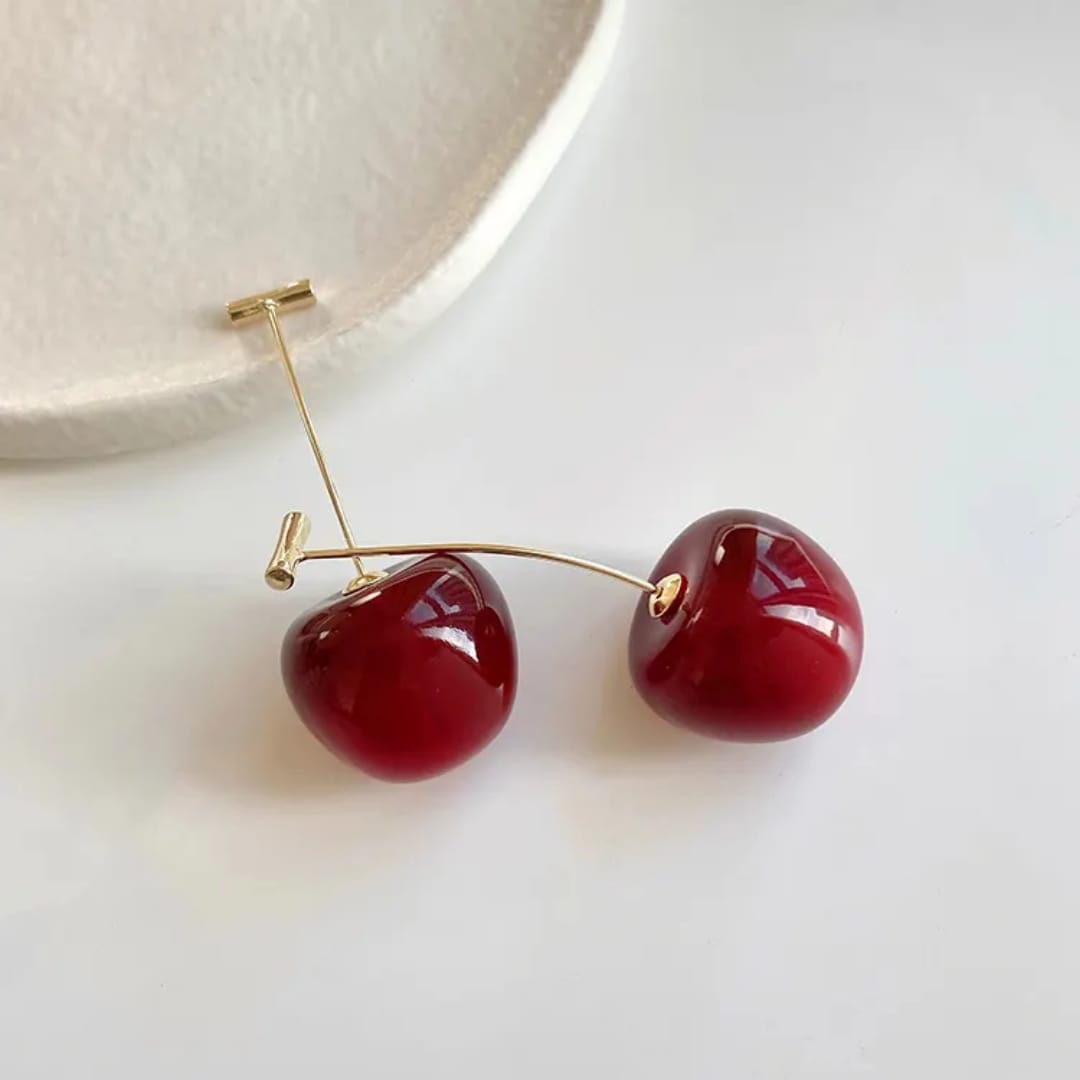 Trending Red Cherry Drop Earrings And Mix Designs