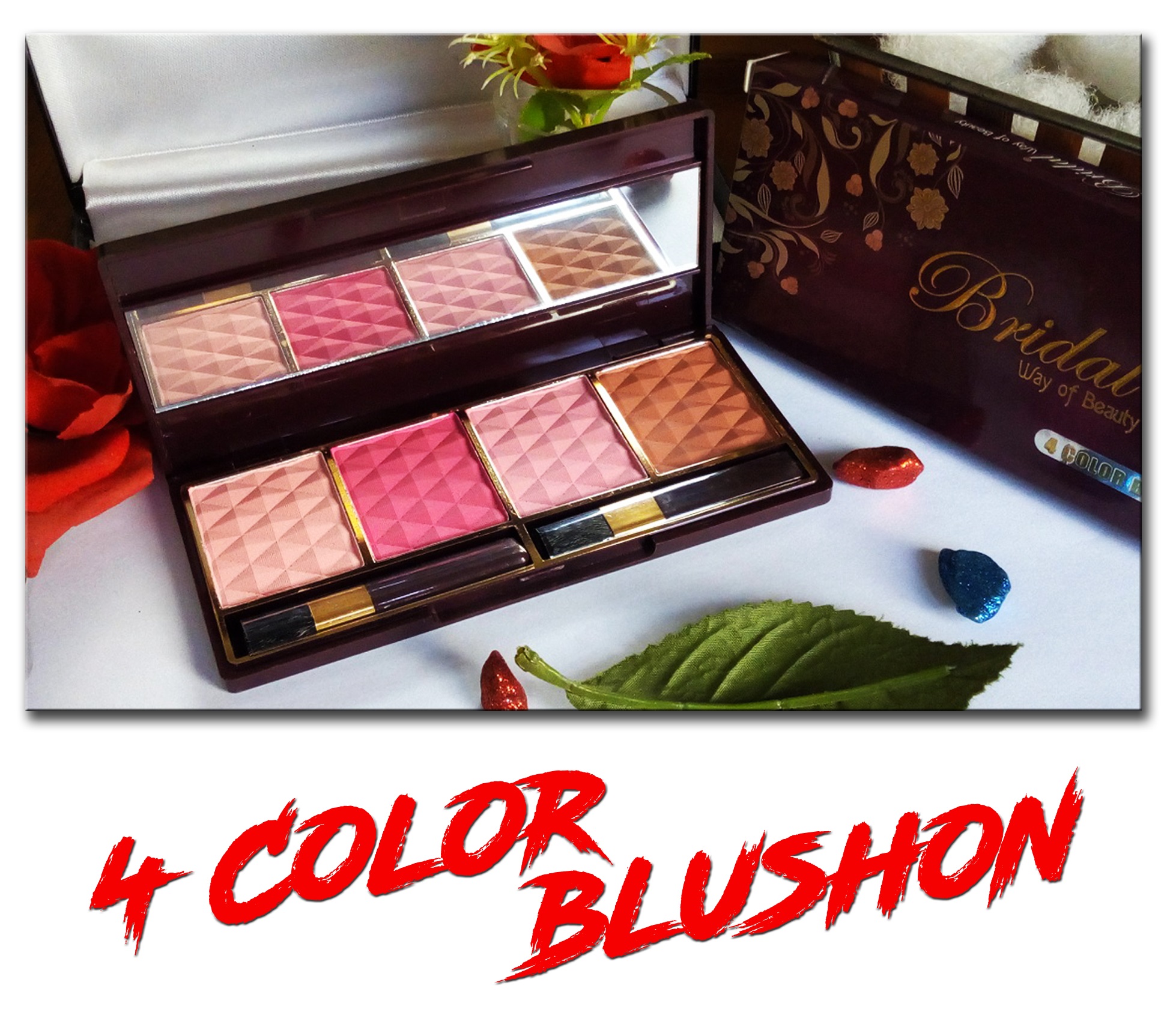 Premium Bridal 4-Color Blush Palette Set - High Pigmentation, New Elegant Makeup