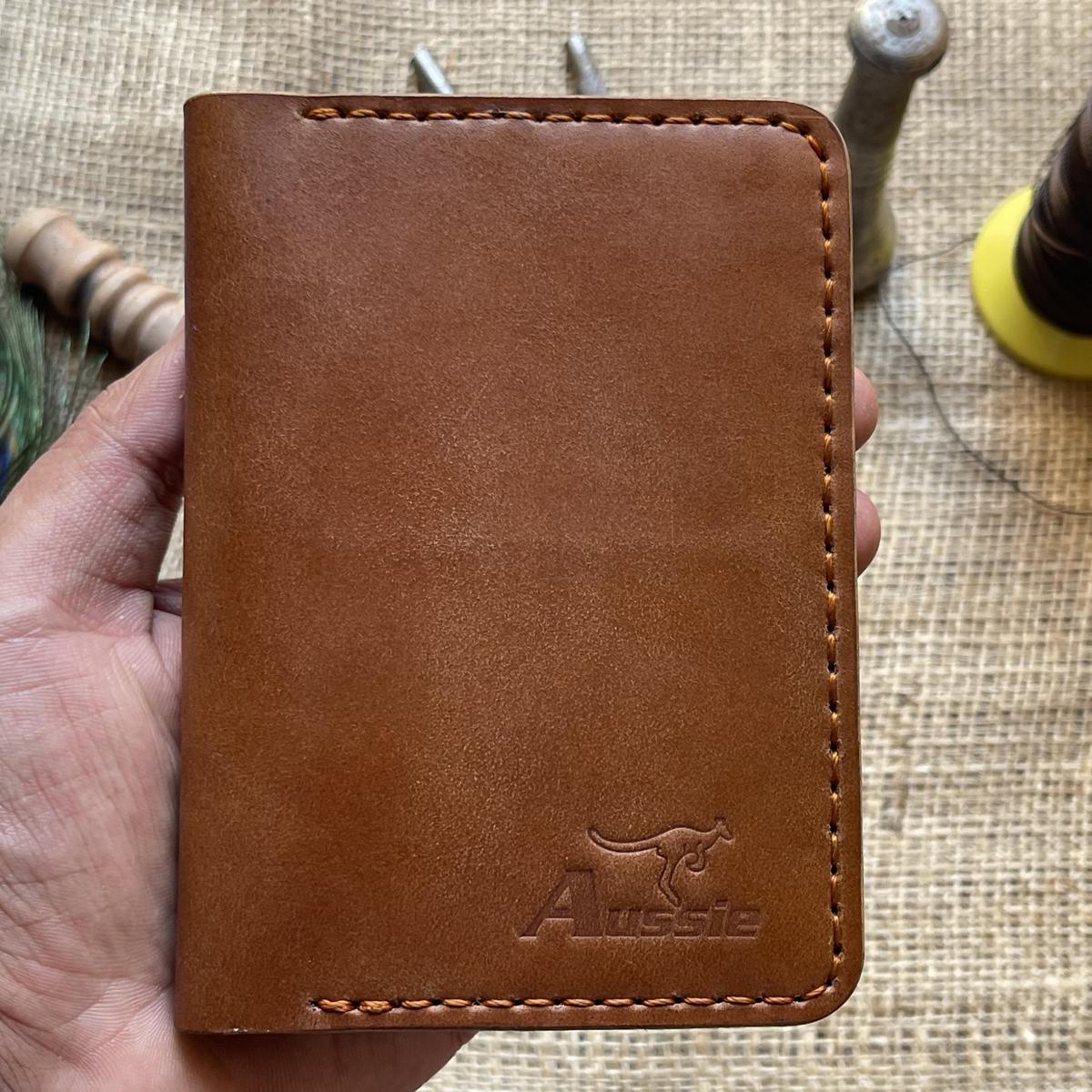 Luxury Handmade Genuine Leather Pass Cover Brown RFID