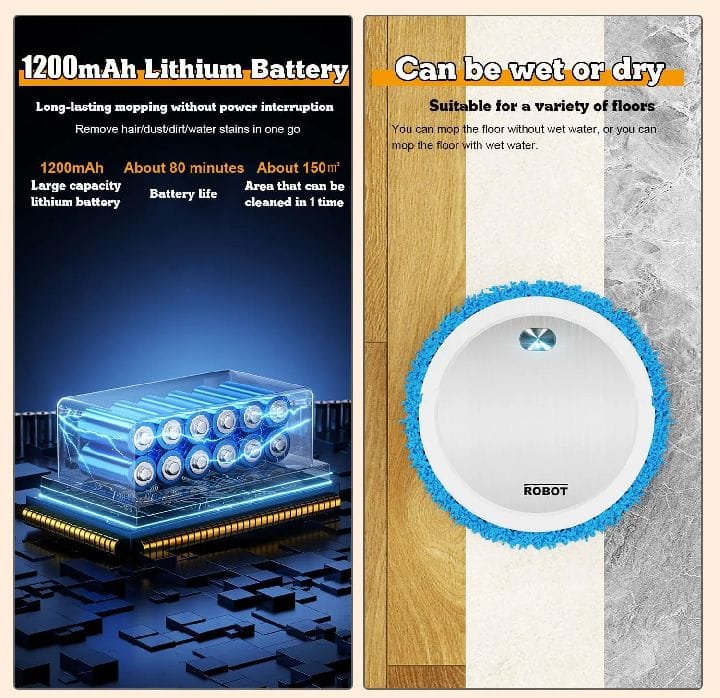 3 In 1 Intelligent Robot Cleaner | Sweeping, Mopping & Dust Cleaning | Mopping Machine, Broom Cleaner | Rechargable Smart Cleaner || Galaxy Bazaar