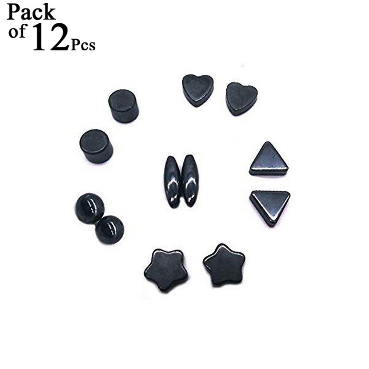 Pack of 12 Pcs - Buzzing Magnet Set Toys For Kids and Boys - Heart, Egg, Oval, Triangle, Ball, Star Round Shapes