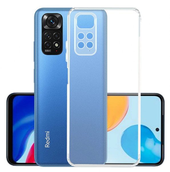 Custodia Protettiva Per Xiaomi Redmi Note 11 4G / 11S 4G, Cover Antiurto Trasparente Con Protezione Schermo Integrata, Blu Scuro, Silicone + PC