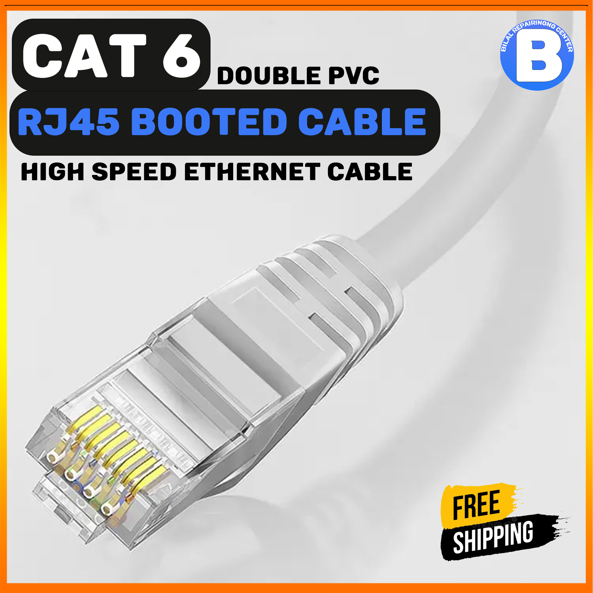 Ethernet LAN Cable Double PVC RJ45 Booted High Quality Cable 1 - 50 Meter Length | CAT 6 Networking Cable Internet Cable Orignal 100%