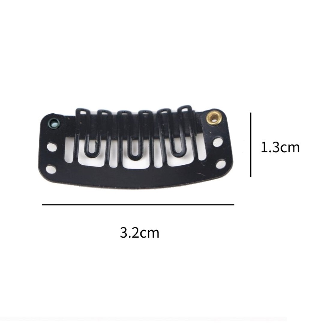 10 PCS Hair Fixing clips for WIGS or HAIR Extensions - black
