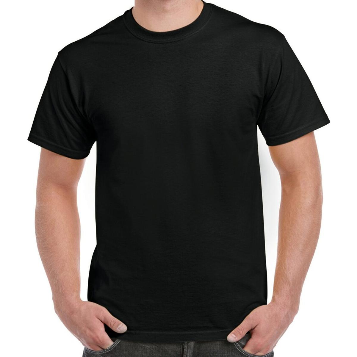 Black Polycotton Half Sleeve Tshirt Small to 10XL