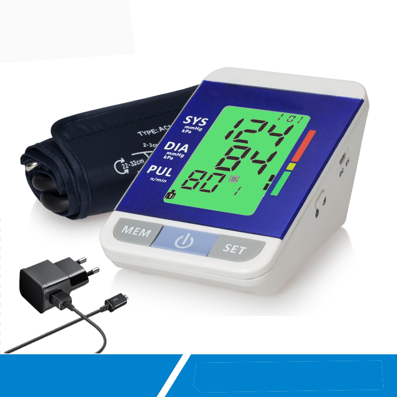 Digital Automatic Bp Monitor With Lcd Display , Adapter With Cable , Voice Control , Heartbeat Indicator , Who Indicator