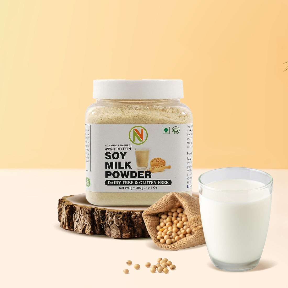 NatureVit Soya Milk Powder [Vegan, Non-GMO & 49% Protein] 300g