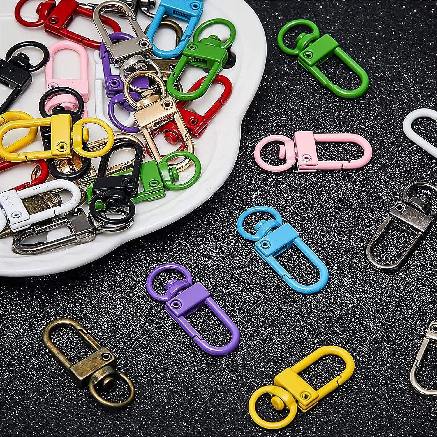 10 Pcs Pack Premium Colorful Metal Lobster Clasps – 360° Swivel Lanyard Snap Hooks for DIY Keychain Making, Bag Charms & Jewelry Crafts (Mixed Colors)