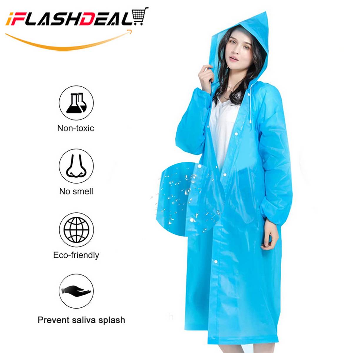 iFlashDeal Rain Coats Transparent 