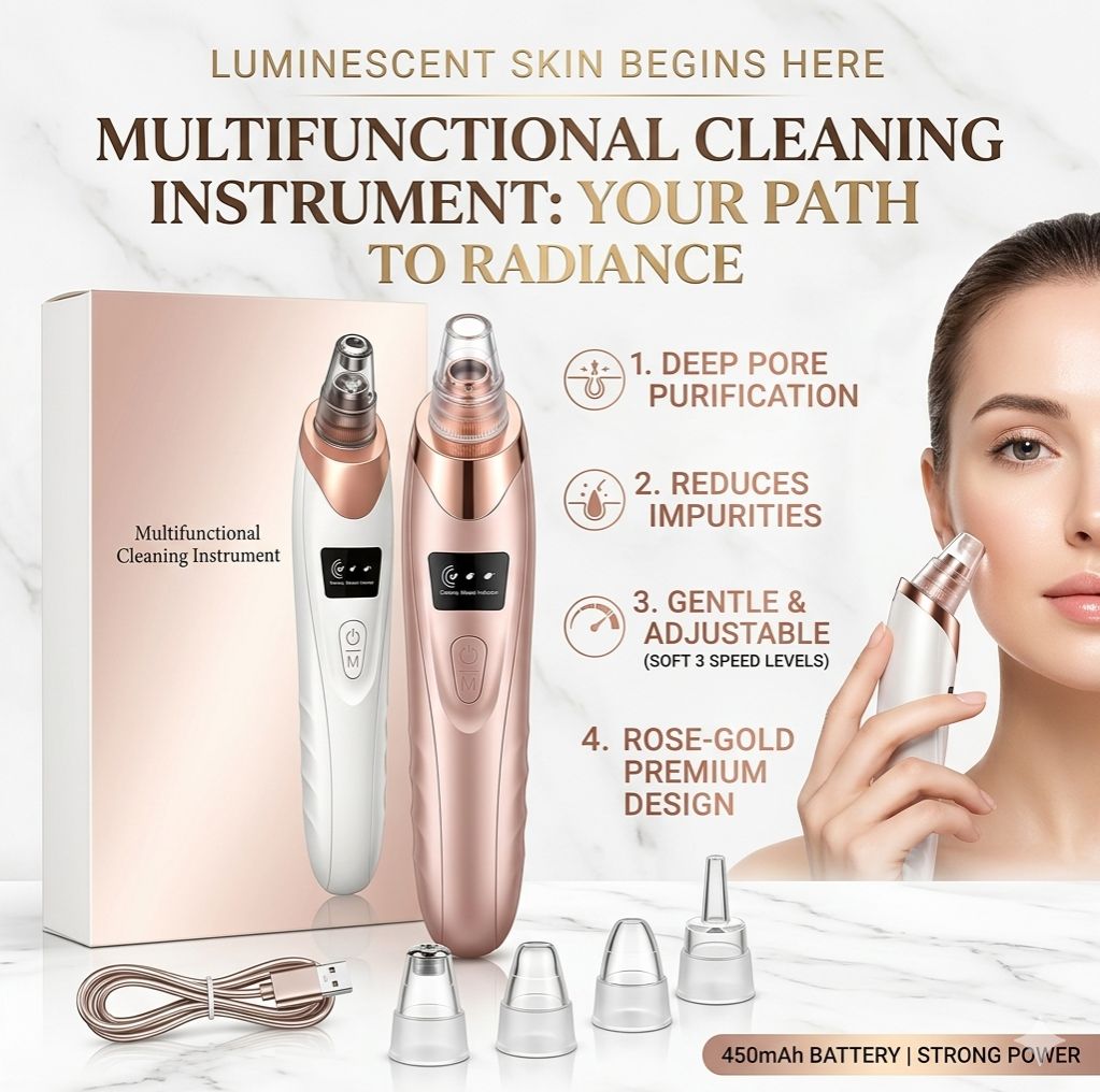 5 in 1 Electric Rechargeable Black Head Remover Machine | Pimple Popper Tool Pore Vacuum Black Head Remover | Acne Oil Vacuum Suction Face Pore Cleaner Facial Beauty Equipment