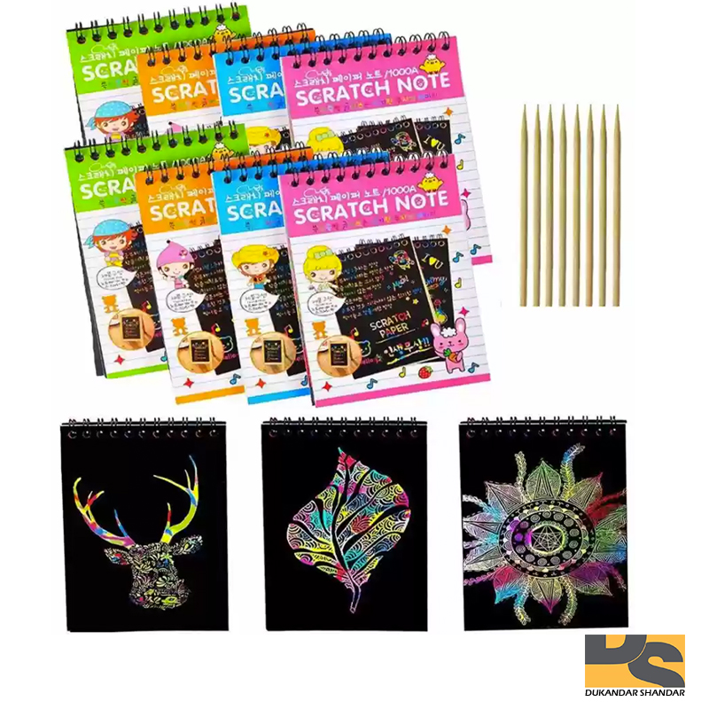 Magic Color Rainbow Scratch Paper Book Black Diy Drawing s Sing Painting Kids cute stationery