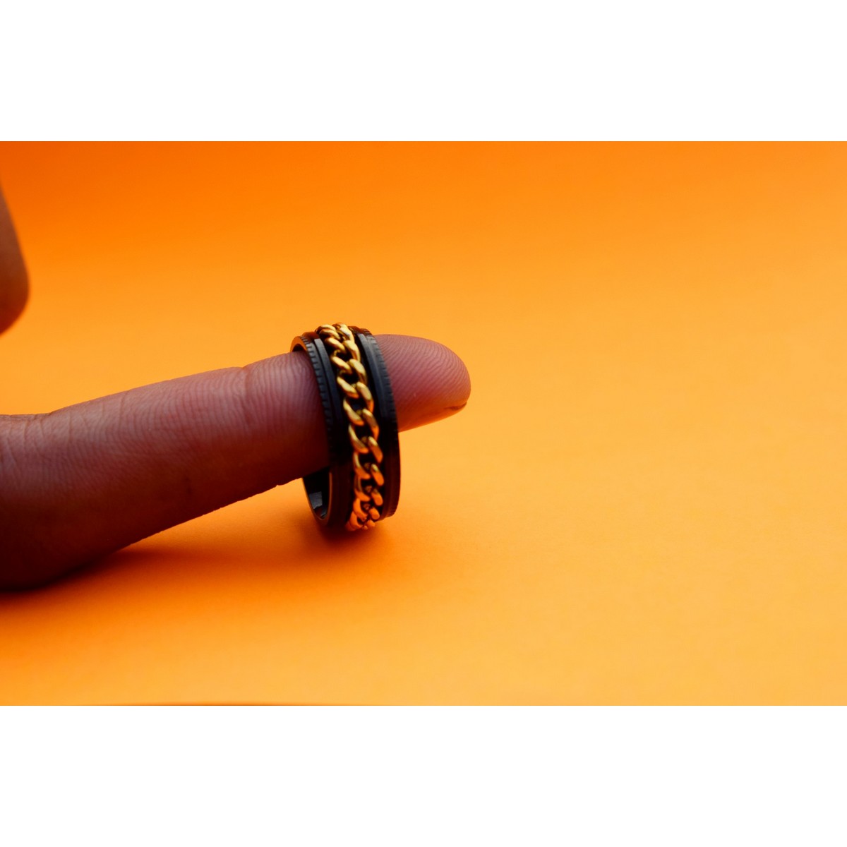 1PS/ VIRSL PLATIMIUM SPINNER RING FOR MENAND BOY -FASHION HIGH QUALITY (BLACK) SPPINER RINGS FOR MEN AND BOYS EID SpECIAL