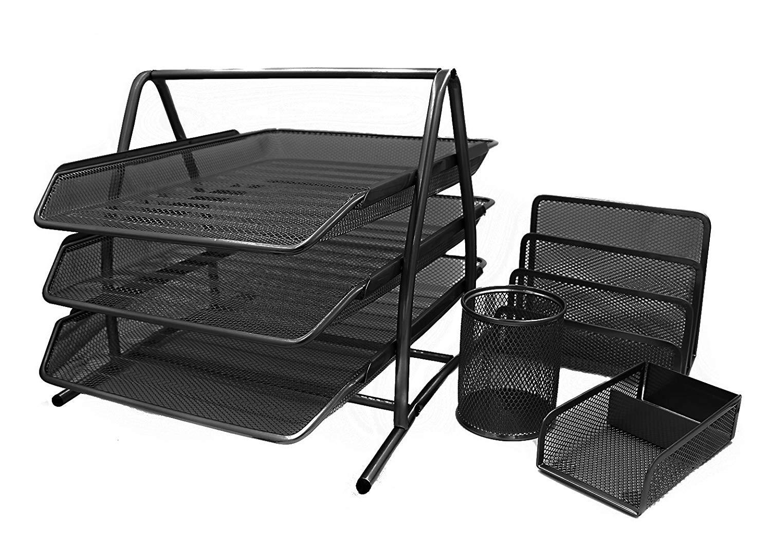 Metal A4 Paper Office Mesh Document Basket File Paper Tray Letter