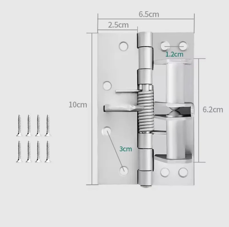 Automatic Self Closing Door Hinge - Adjustable 90 Degree Spring Positioning Door Closer