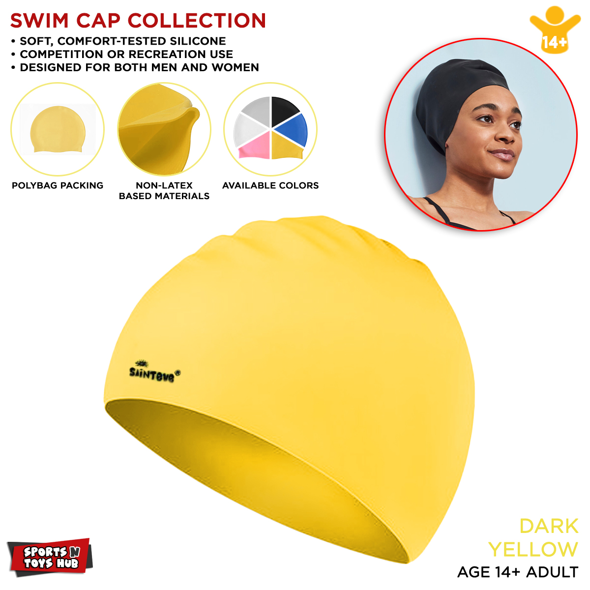 Swimming Cap For Kids Silicone Fun Swim Caps for Swimmers, Waterproof Swim Hat Cap Men Women Water Proof Ear Protection Bathing Silicone Cap Swimming Pool Hat Swimmers Long Hair Cap
