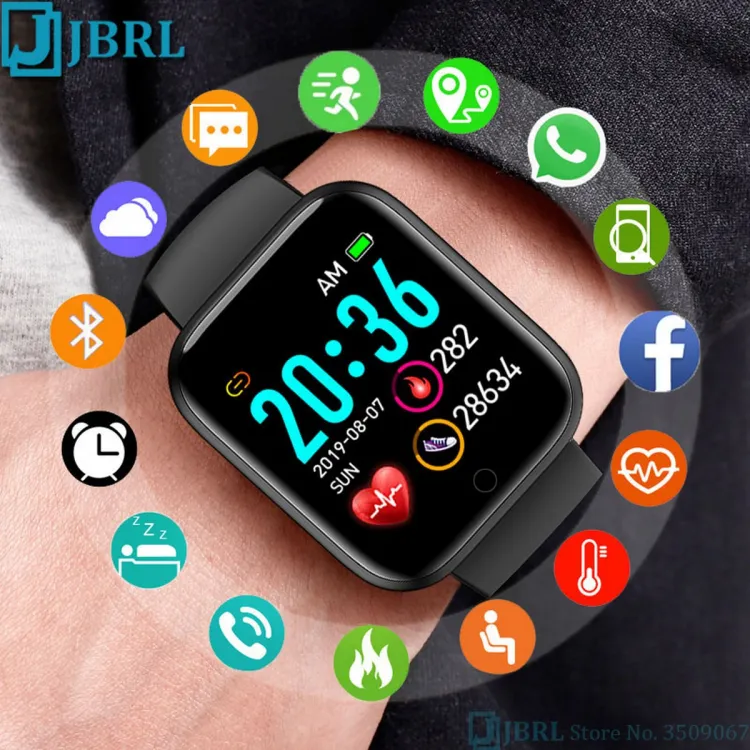 D20 Bluetooth Smart Watch Men Waterproof Sport Fitness Tracker Smart Bracelet Blood Pressure Heart Rate Monitor Y68 Smartwatch price in Pakistan