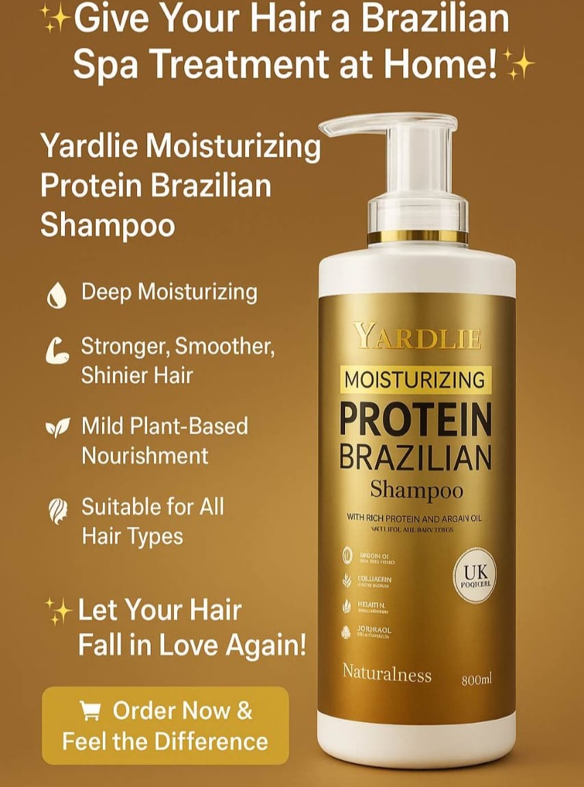 Yardlie Moisturizing Protein Brazilian Shampoo 750ml Enriched with Argan Oil, Keratin, Collagen & Jojoba Oil Professional Hair Care Formula for Deep Nourishment & Hydration Repairs Dry, Damaged & Chemically