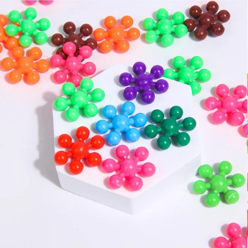 32 pcs Set Snow flakes colourful Toy building blocks in flower shapes