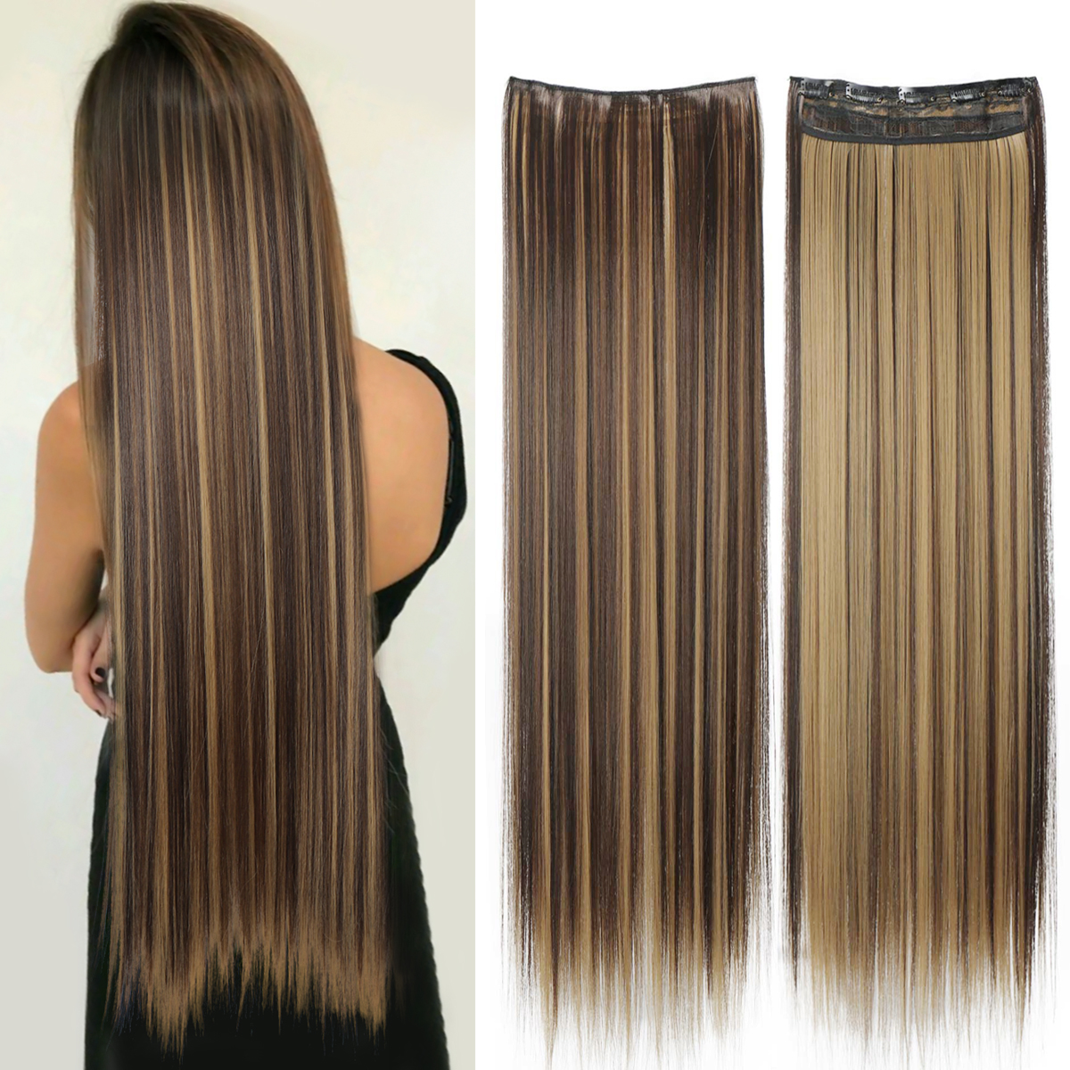 Elegant 5 Clips In Straight Hair Extension