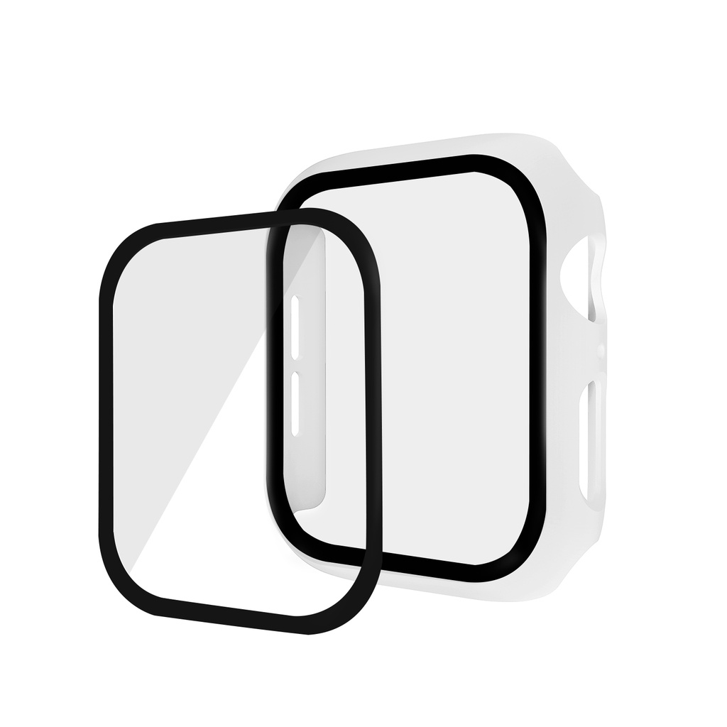 Apple watch cvoer with Tempered Glass Full Coverage Screen Protector Matte  Hard Cover T500 38mm 40mm 42mm 44mm Bumper for Apple iwatch Series 6 5 4 3  2 SE T500: Buy Online