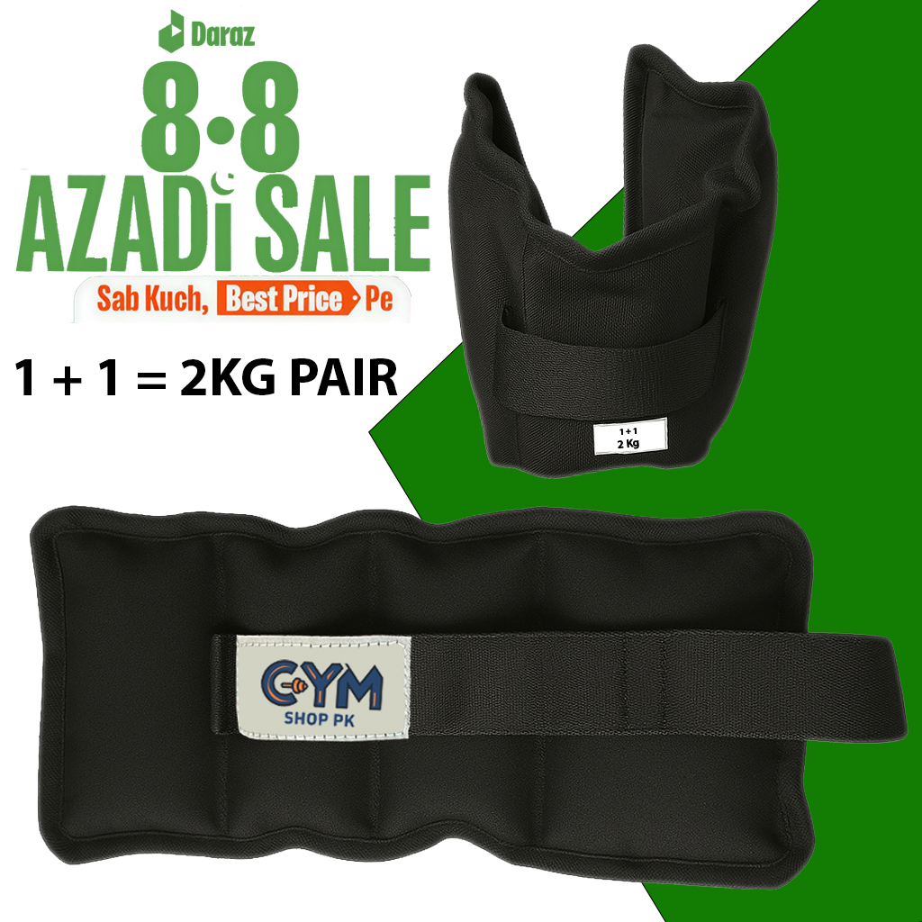 ankle weight 2Kg Pair for Fitness, Running, Walking, Gym & Home Workouts