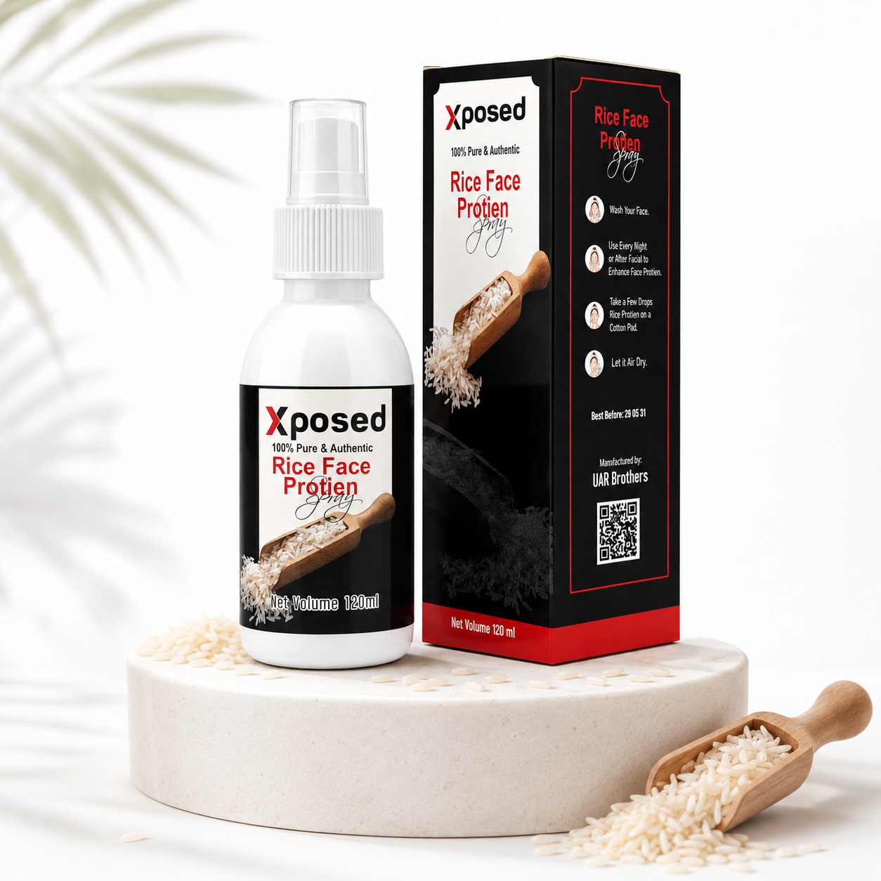 Xposed Rice Protein Spray 120ml – Rice-Powered Face Mist for Hydrated, Glowing & Healthy Skin
