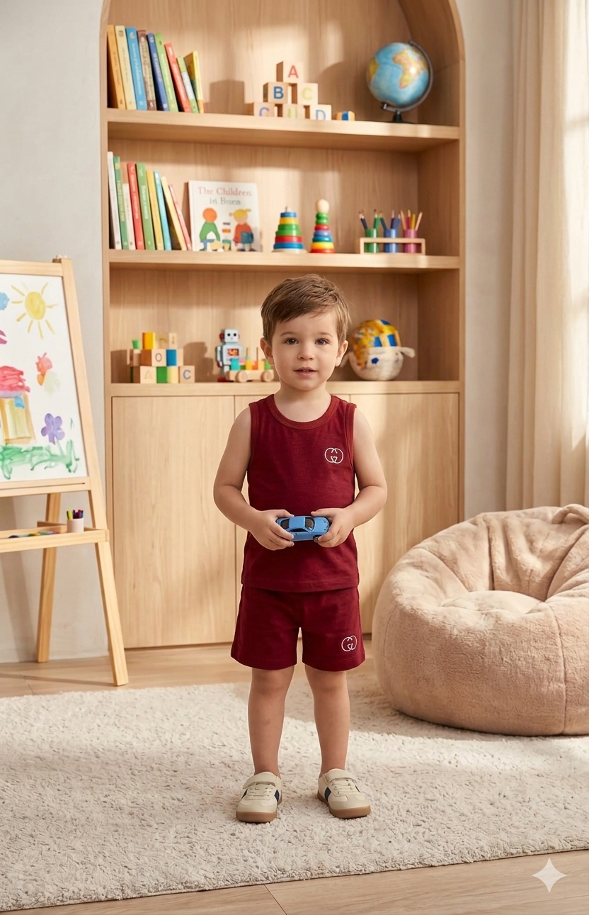 Kids Jersey Summer Sando Nicker Suits – Sando Top Shorts Set for Summer Wear, Soft & Breathable Premium Jersey, Durable Daily Wear