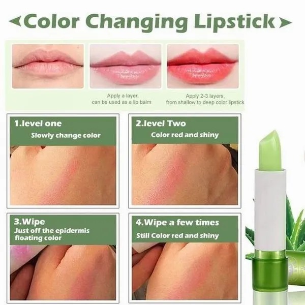 Cosmet corner Aloe Vera Lipstick Soothing Balm Care Color Change Pink lip balm