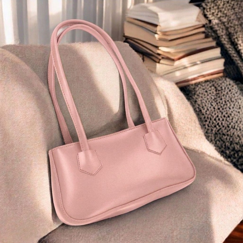 Premium Leather Shoulder Bag for Women - Fashionable Solid Color Underarm Bag & Elegant Handbag, Stylish Ladies Classic Evening Tote Purse