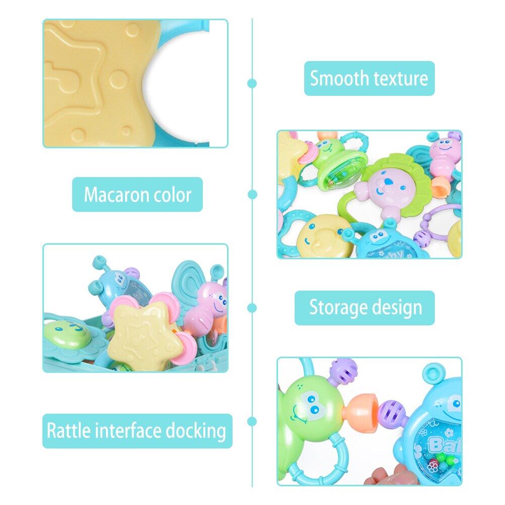 Rattles For Babies Early Teeth Biting Teether, Newborn Baby Rattle Set With Storage Box, Non Toxic Rattles For Kids