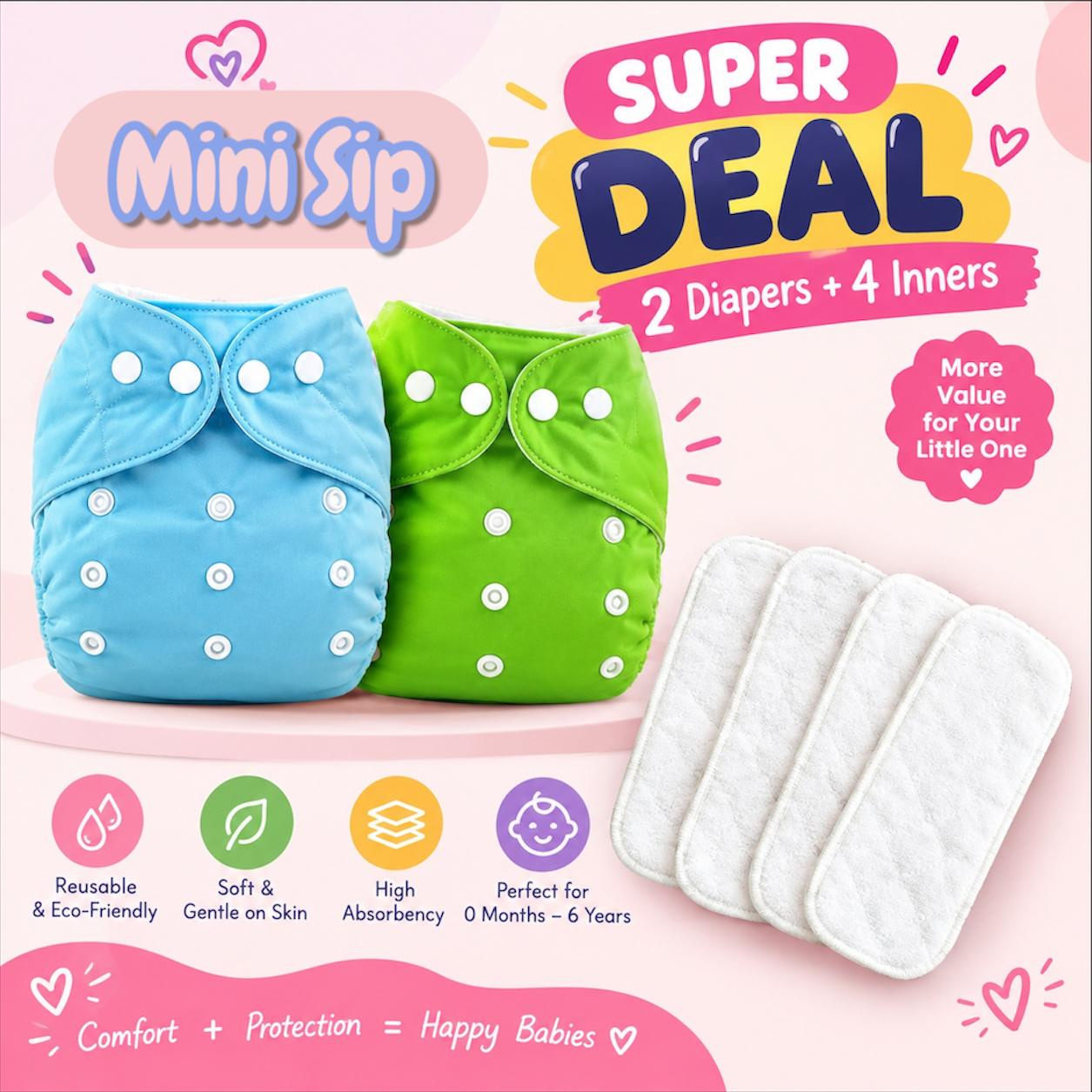 Imported Baby Washable Flexible Free Sizing Diapers Adjustable Pamper Reusable Diaper