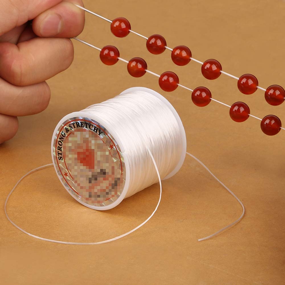 Stretchable Thread For Jewlery Making Nylon Thread For Bracelet Making Elastic String For Beading Jewelry Cord, Elastic Bracelet Rope Crystal Beading Cords, for Jewelry Making Beading Thread Elastic String Cord High-Quality Crystal Bead String -