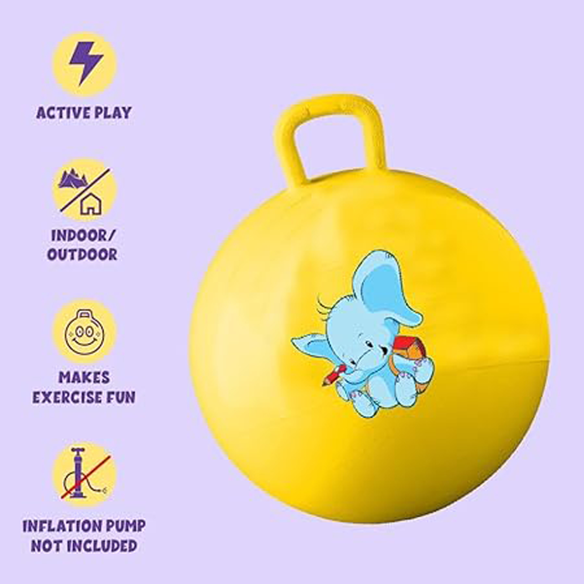 Jumping Ball for Kids Big Size / Hop Ball - Best Exercise - Big Jambo Size - Random Multicolor - Approx. 50 Inches Art # DB - Toy-AGP-Big Ball-006