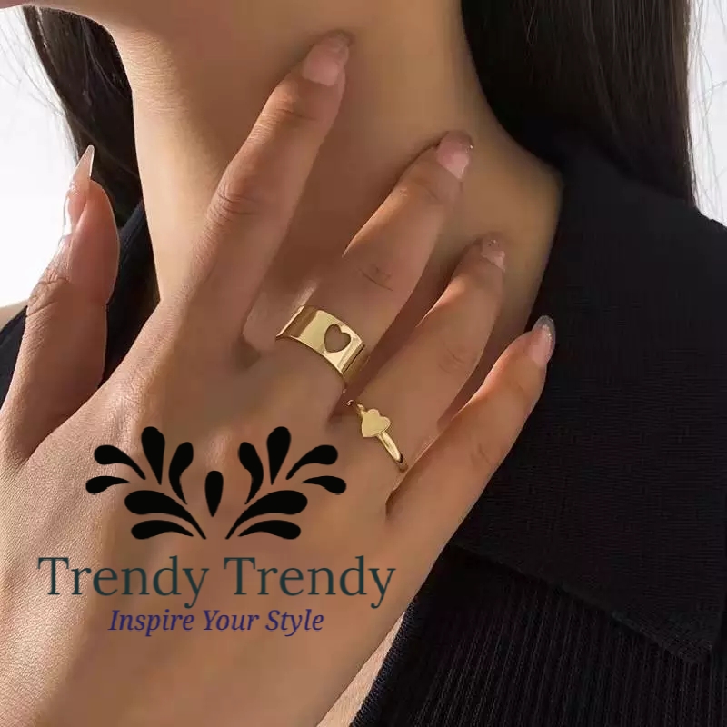 Trendy Trendy Rings Heart Rings For Girls Heart Rings for Couples Valentines Day Gift for Lover and Friends