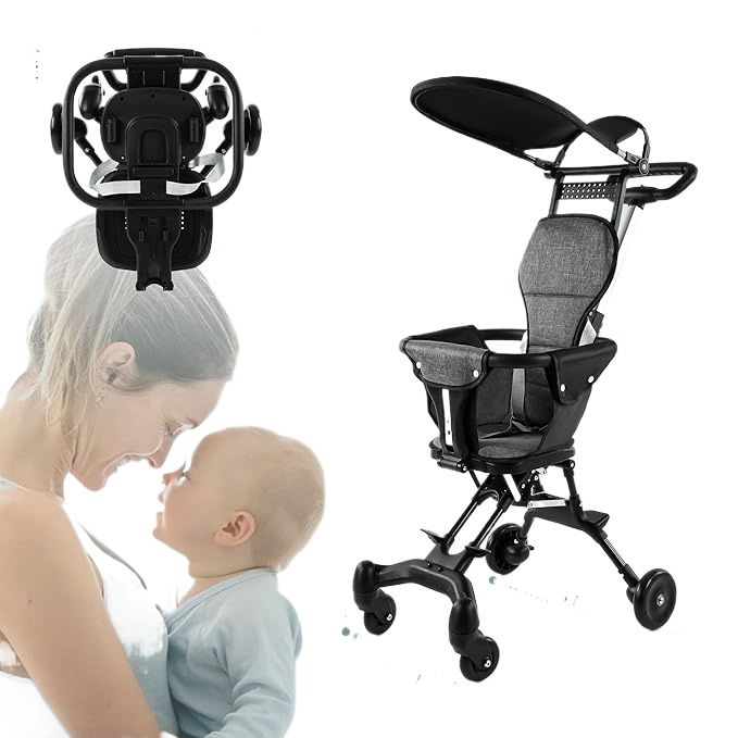 Foldable Stroller for Baby - Lightweight Compact Travel Pram with Adjustable Sun Shade Canopy Baby Stoller