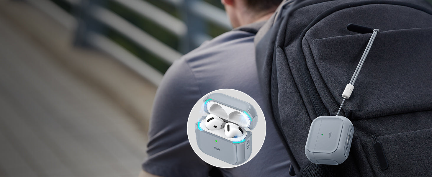 ESR AirPods 4 Orbit Hybrid Case with HaloLock Protective case with magnetic lid and shock-absorbing core 54 012354aaf3a7984d08cdd8878561181e
