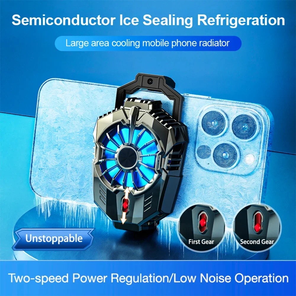 X20 Universal Mobile Cooling Fan Game Plugin Silent Radiator Phone Cooler System RGB Lights Dual Gears Two Speed Modes | Adjustable Portable Heat Sink Gamepad Trigger Holder Semiconductor USB Phone Radiator | For Gaming PUBG FREEFIRE