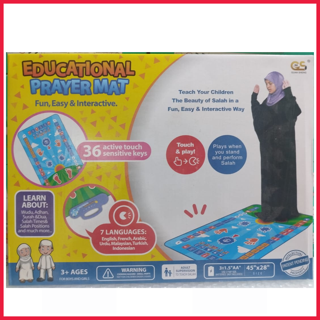 Educational Prayer Mat for Kids with Sound for Kids Learning - Electronic Jay Namaz with Complete Namaz