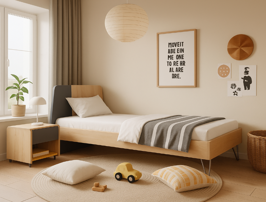 INTERWOOD Wilson Single Bed For Kids in Pine And Grey Colour - Secure delivery + Installation (Karachi - Lahore - Islamabad)