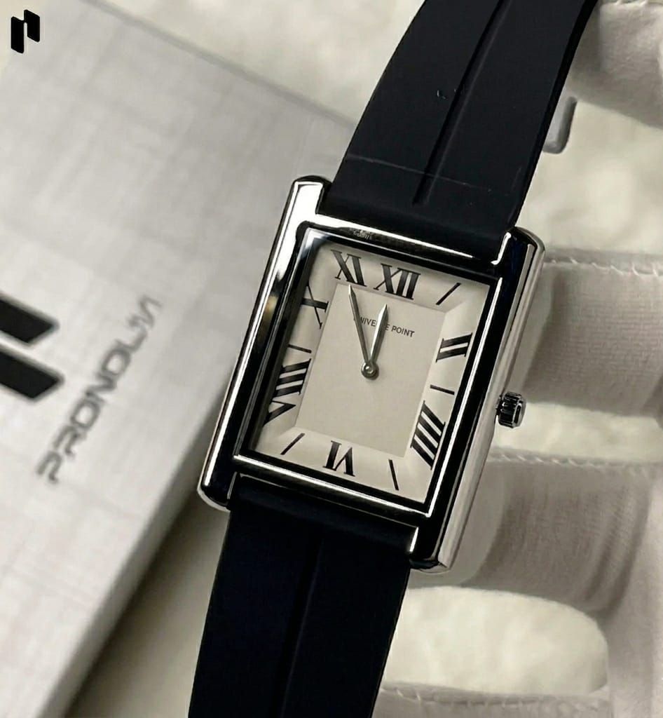 Leather Strap Watch For Men's – Stylish Fashion Quartz Silicone Soft Rubber PU Strap Waterproof Belt - Elegant Business Watches for Boy's in Rectangular Shape Dial Analog Old Money Time Classic Vintage Look For Men With Golden & Silver Case