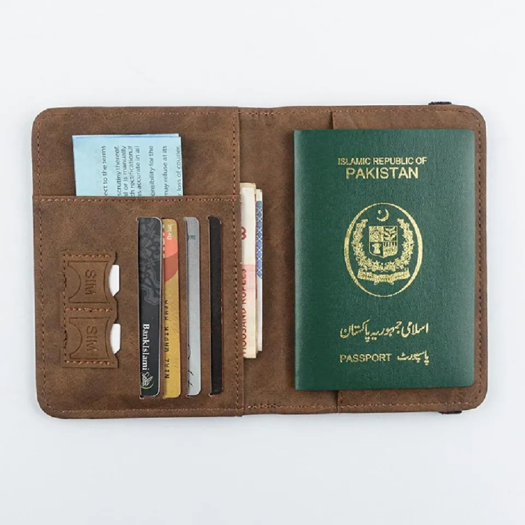 LEATHER PAKISTAN PASSPORT HOLDER WITH CARD HOLDER  Card Holder Case - PASSPORT COVER
